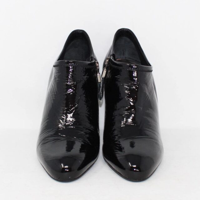 PRADA 39815 Black Patent Leather Bootie Heels US 7.5 EU 37.5 c