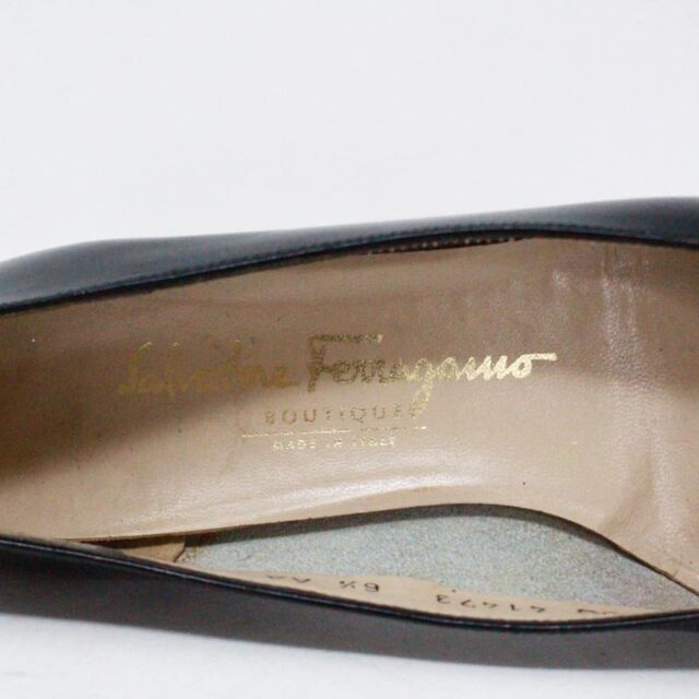 SALVATORE FERRAGAMO 39655 Black Patent Leather Flats US 6.5 EU 36.5 j