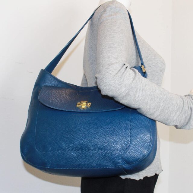 TORY BURCH 39967 Blue Leather Shoulder Bag b