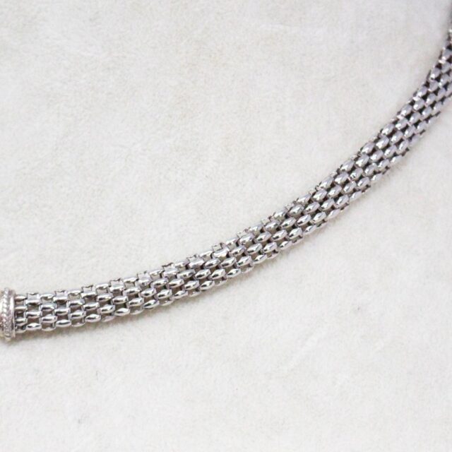 40153 Sterling Silver Diamond Mesh Heart Necklace e