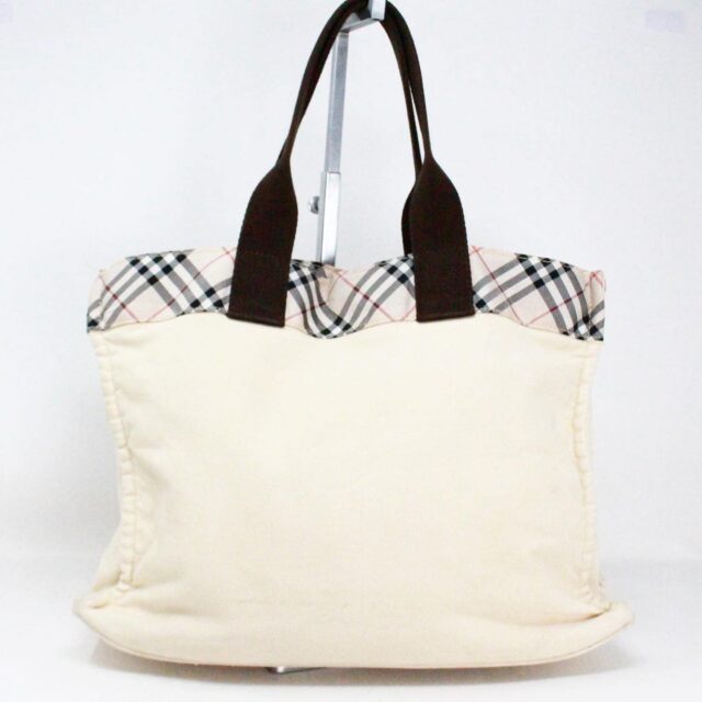 BURBERRY 40290 Ivory Canvas Small Tote Bag 2