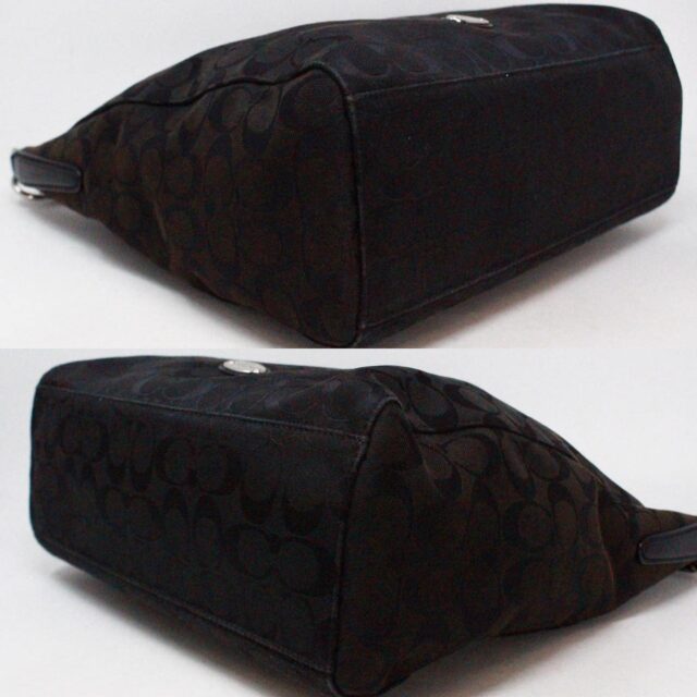 COACH Black Canvas signature Shoulder Bag with Wallet item 40393 4