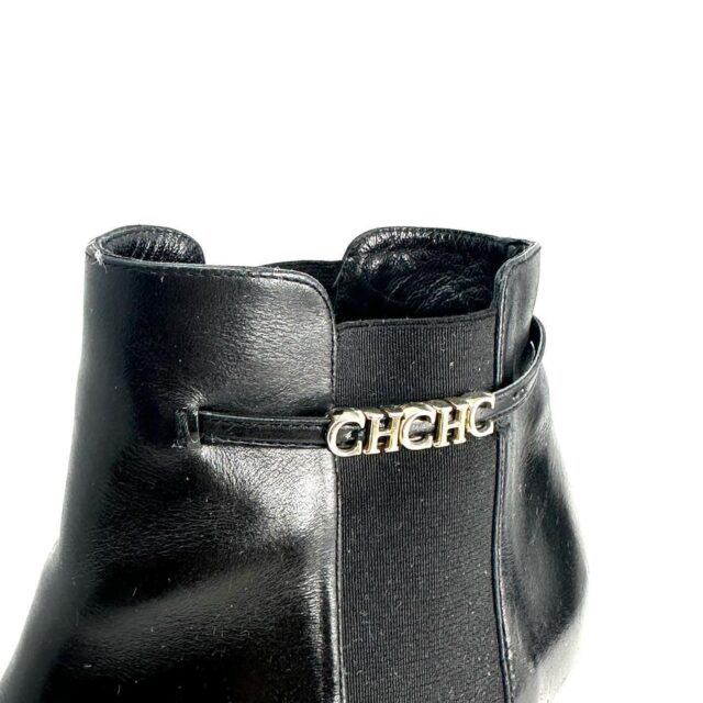 Carolina Herrera Black Leather Short Boots 9 US 39 EU item 40362 g