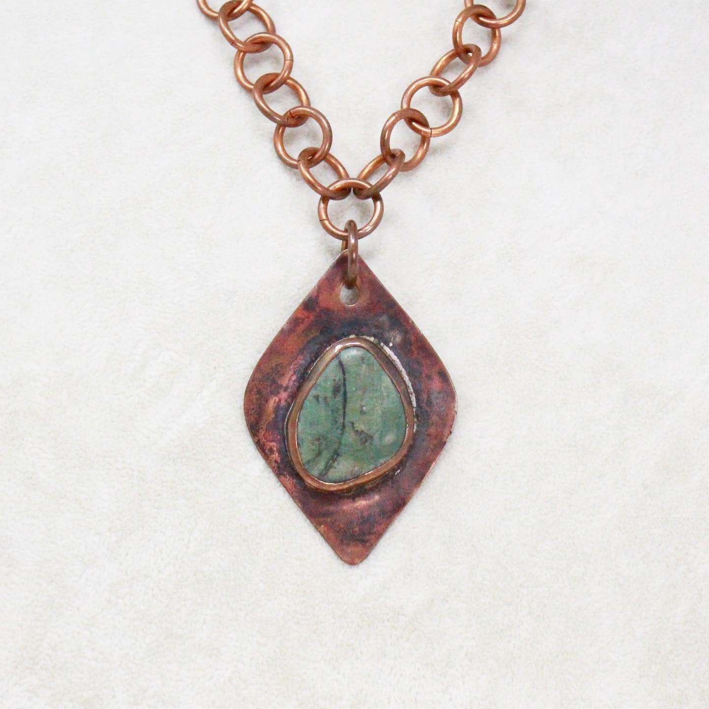 ETRO MILANO 40148 Copper Link Stone Necklace b