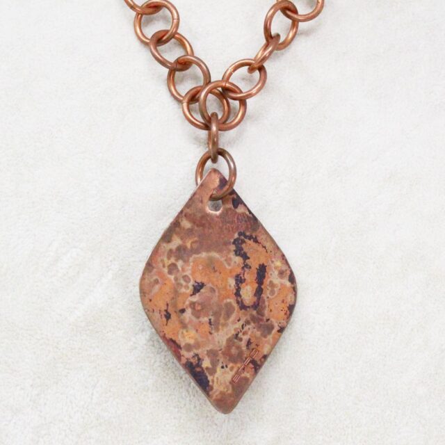 ETRO MILANO 40148 Copper Link Stone Necklace d