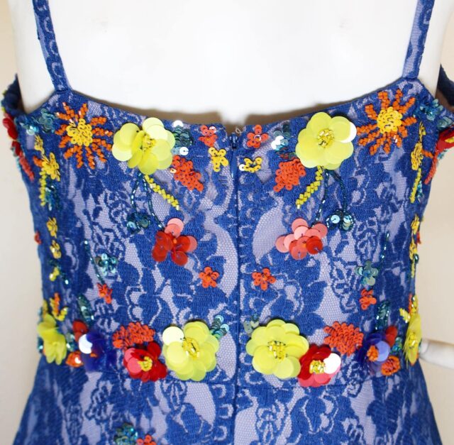 GIANNI BINI Royal Blue Four Layer Lace Bead Embellished Formal Dress item 40506 5