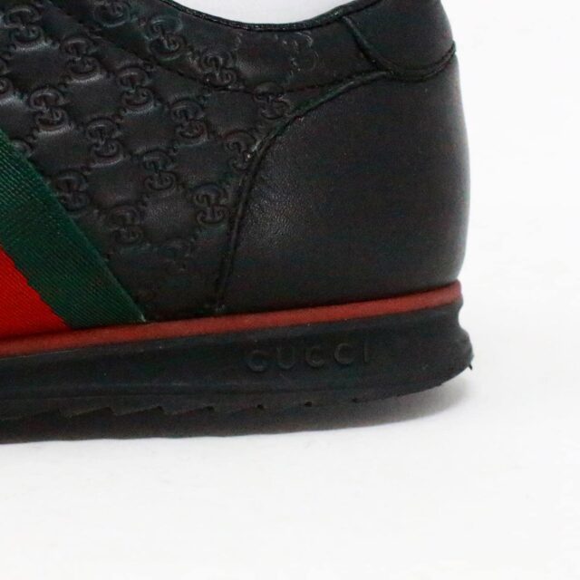 GUCCI 40281 Black Leather GG Embossed Sneakers US 7.5 EU 37.5 7