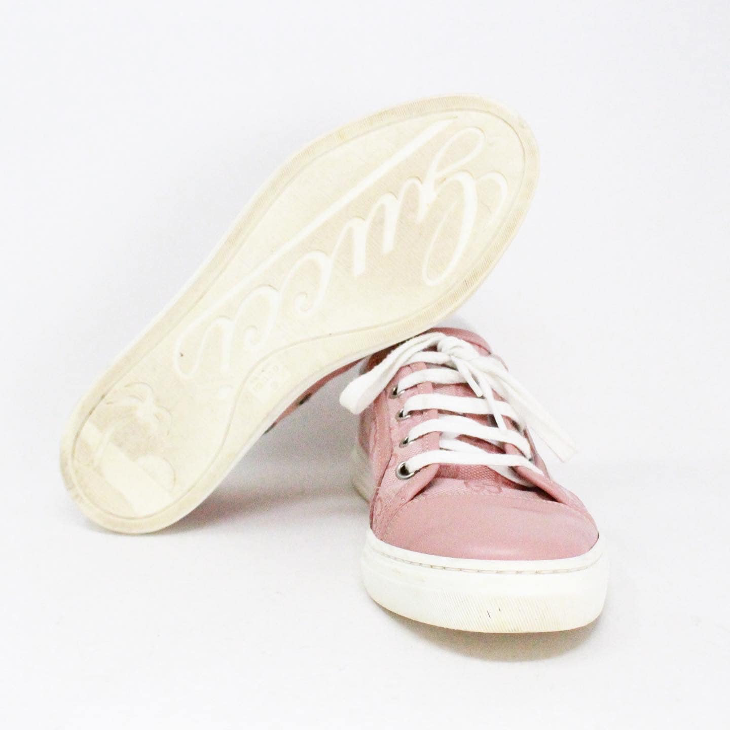 GUCCI #40287 Pink GG Canvas Sneakers (US 7.5 EU 37.5)