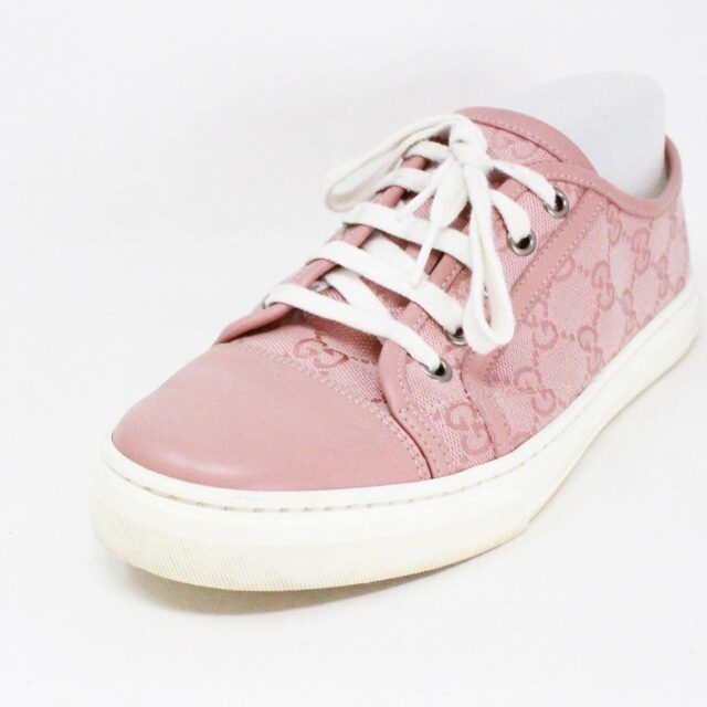 GUCCI 40287 Pink GG Canvas Sneakers US 8 EU 38 5