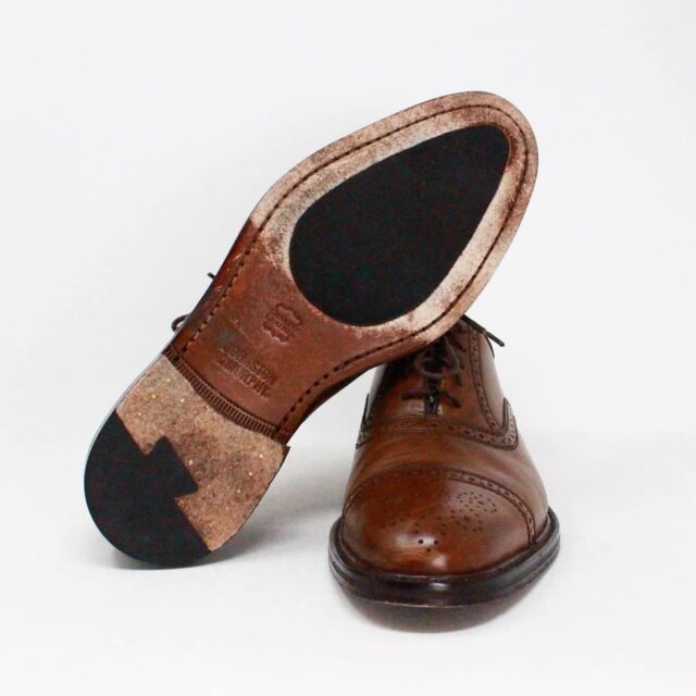 JOHNSON MURPHY 40283 Brown Leather Conard Cap Toe Oxford Mens Shoes US 9.5 EU 39.5 4