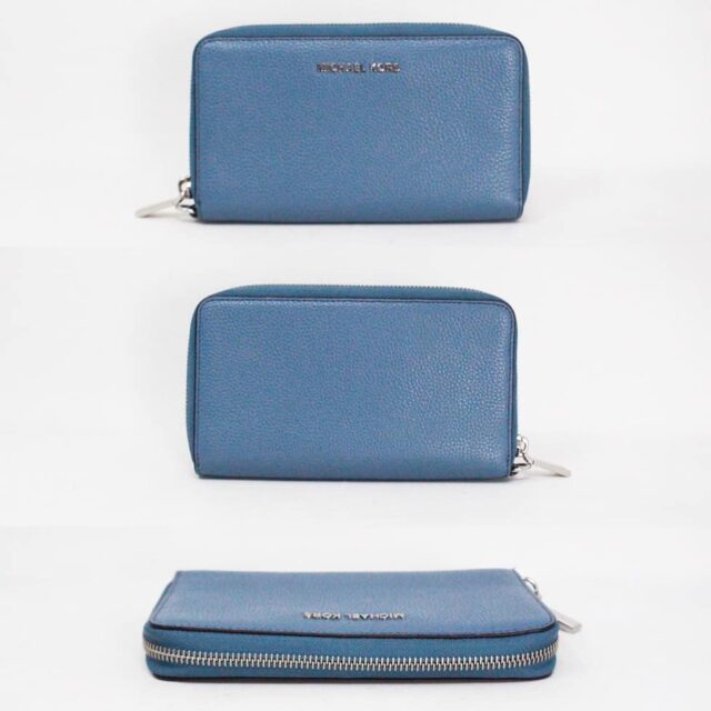 MICHAEL KORS 40188 Mercer Medium Blue Leather Duffle Bag with Matching Wallet 7