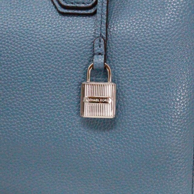 MICHAEL KORS 40188 Mercer Medium Blue Leather Duffle Bag with Matching Wallet 9