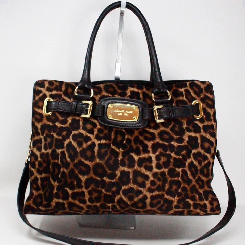MICHAEL KORS 40299 Hamilton Leopard Leather Handbag 1
