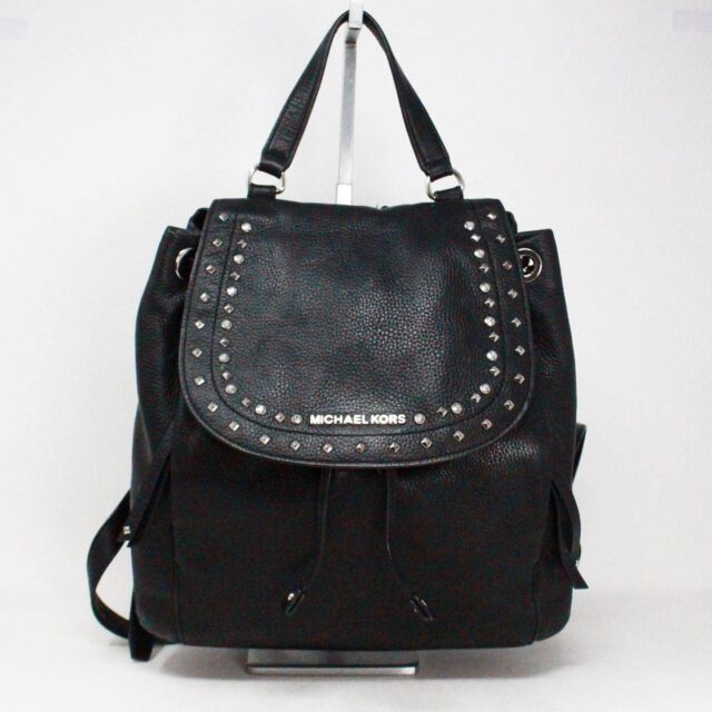 MICHAEL KORS 40315 Black Leather Riley Backpack 1