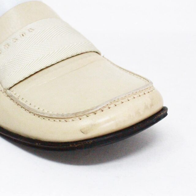 PRADA 40221 Ivory Leather Loafers US 6 EU 36 8