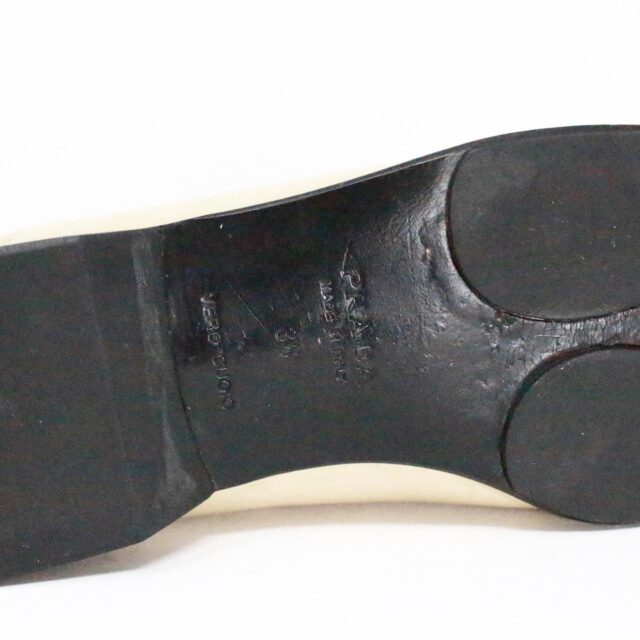 PRADA 40221 Ivory Leather Loafers US 6 EU 36 9