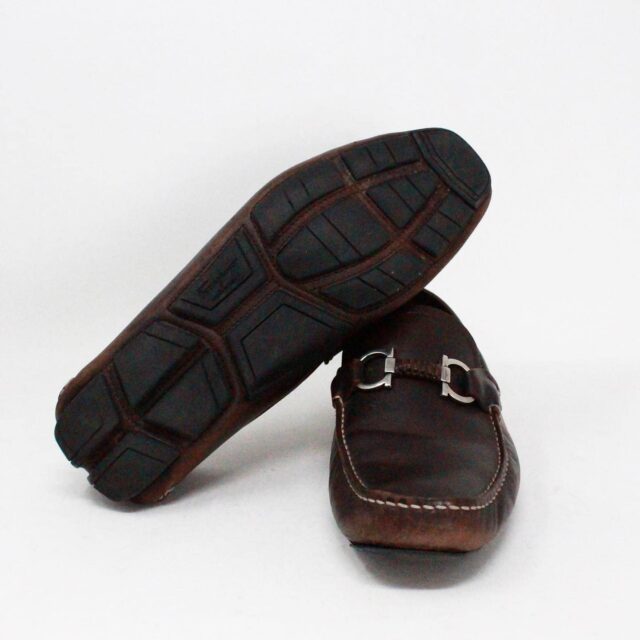 SALVATORE FERRAGAMO 40280 Brown Gancio Leather Loafers US 8 EU 38 4