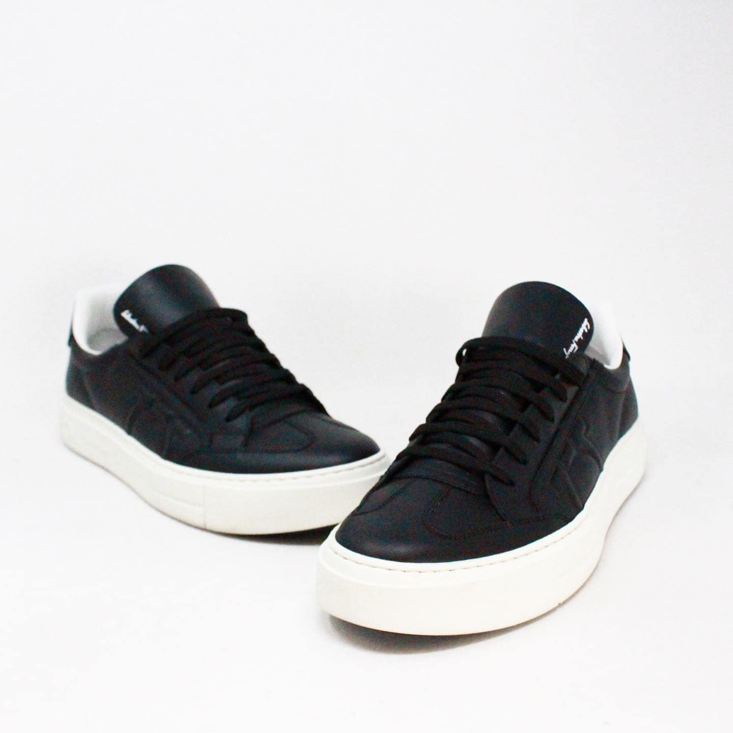 SALVATORE FERRAGAMO Black Leather Mens Sneakers item 40377 1