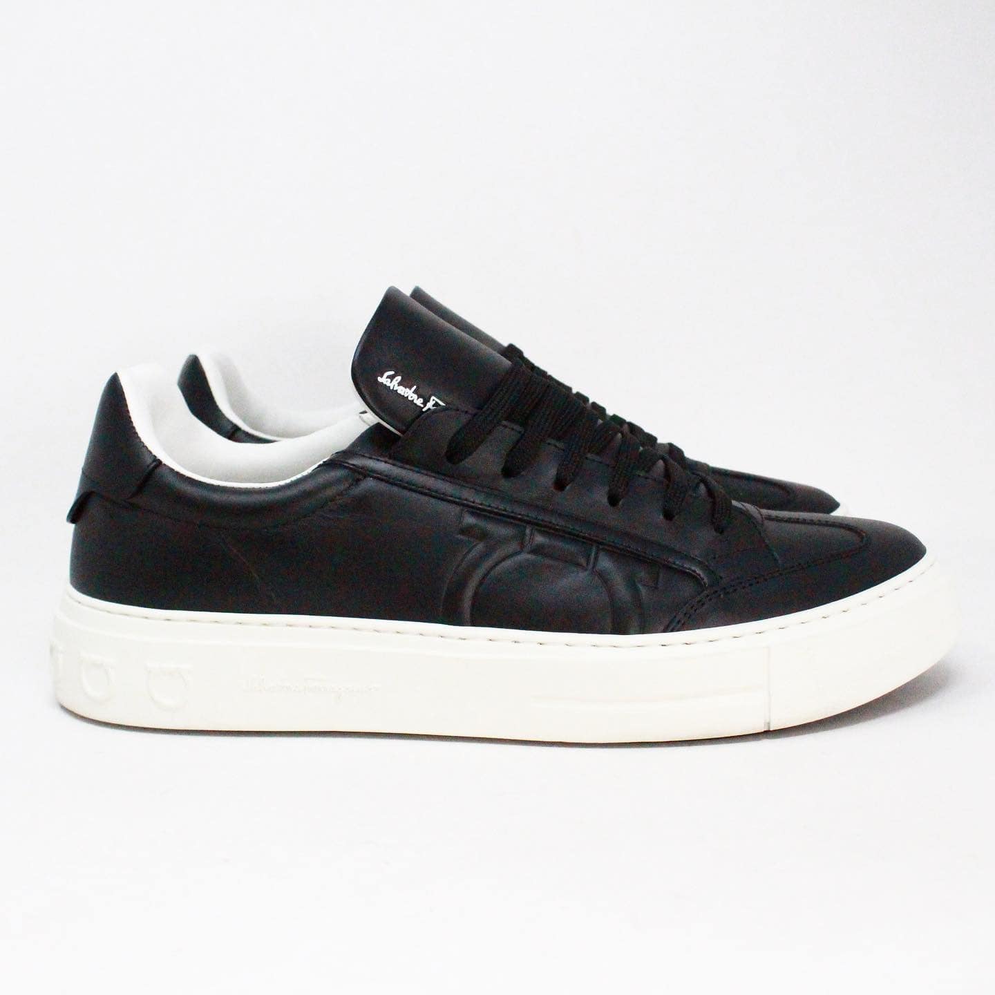 SALVATORE FERRAGAMO Black Leather Mens Sneakers item 40377 2