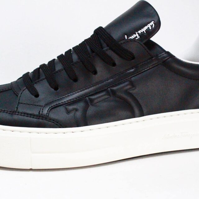 SALVATORE FERRAGAMO Black Leather Mens Sneakers item 40377 6