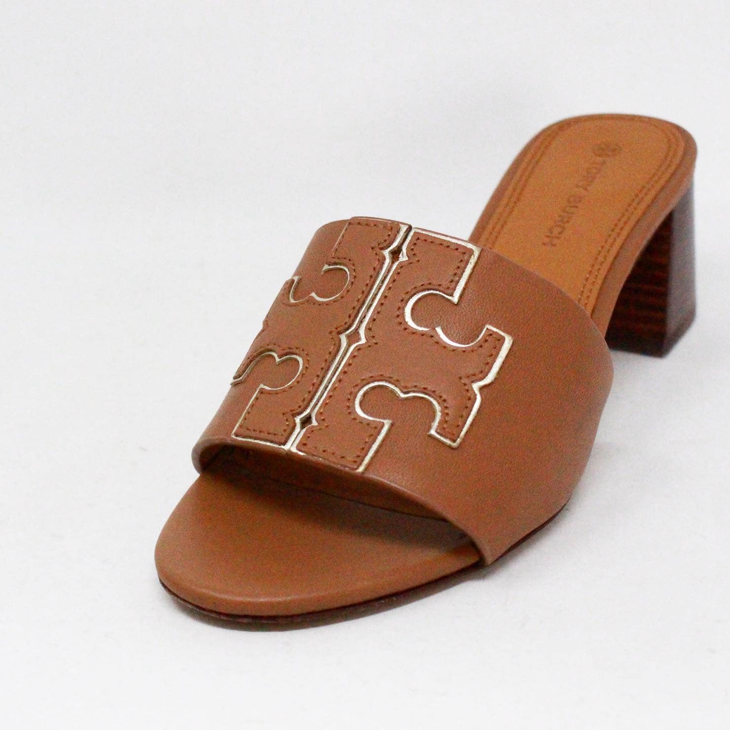 TORY BURCH #40210 Tan Calf Leather Ines Slides (US 7 EU 37) – ALL YOUR BLISS