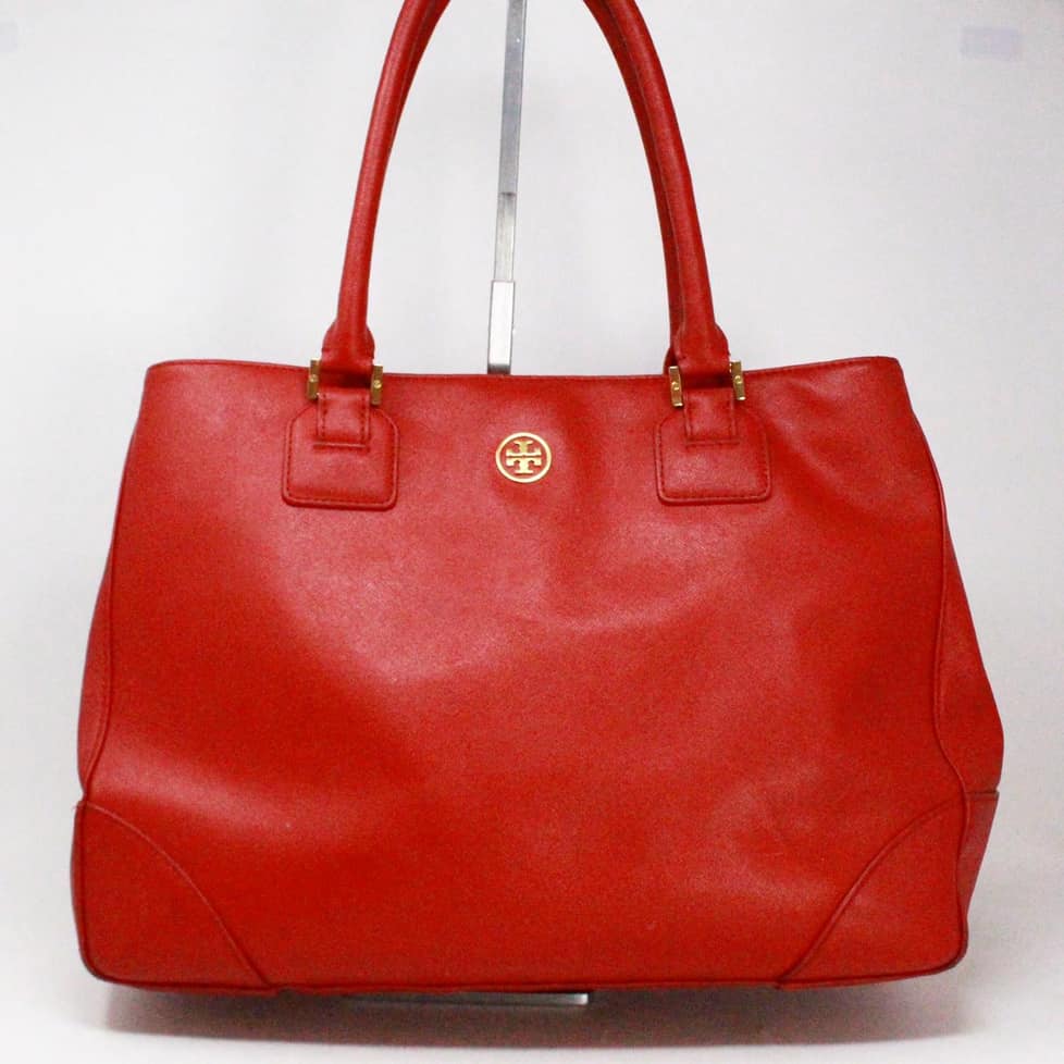 TORY BURCH Red Leather Poppy Large Tote Bag item 40423 1