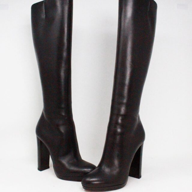 CHRISTIAN LOUBOUTIN Black Leather High Boots US 7 EU 37 item 40945 1