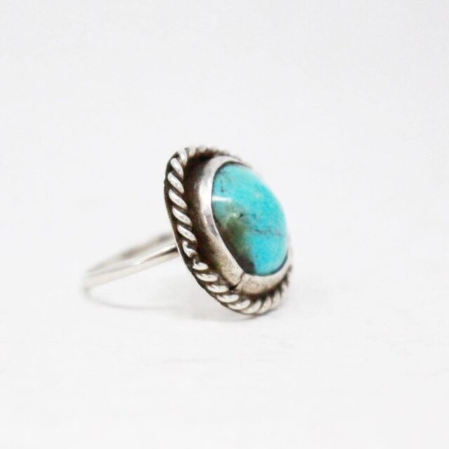 JEWELERS Sterling Silver Turquoise Stone Ring Size 7 item 40999 6