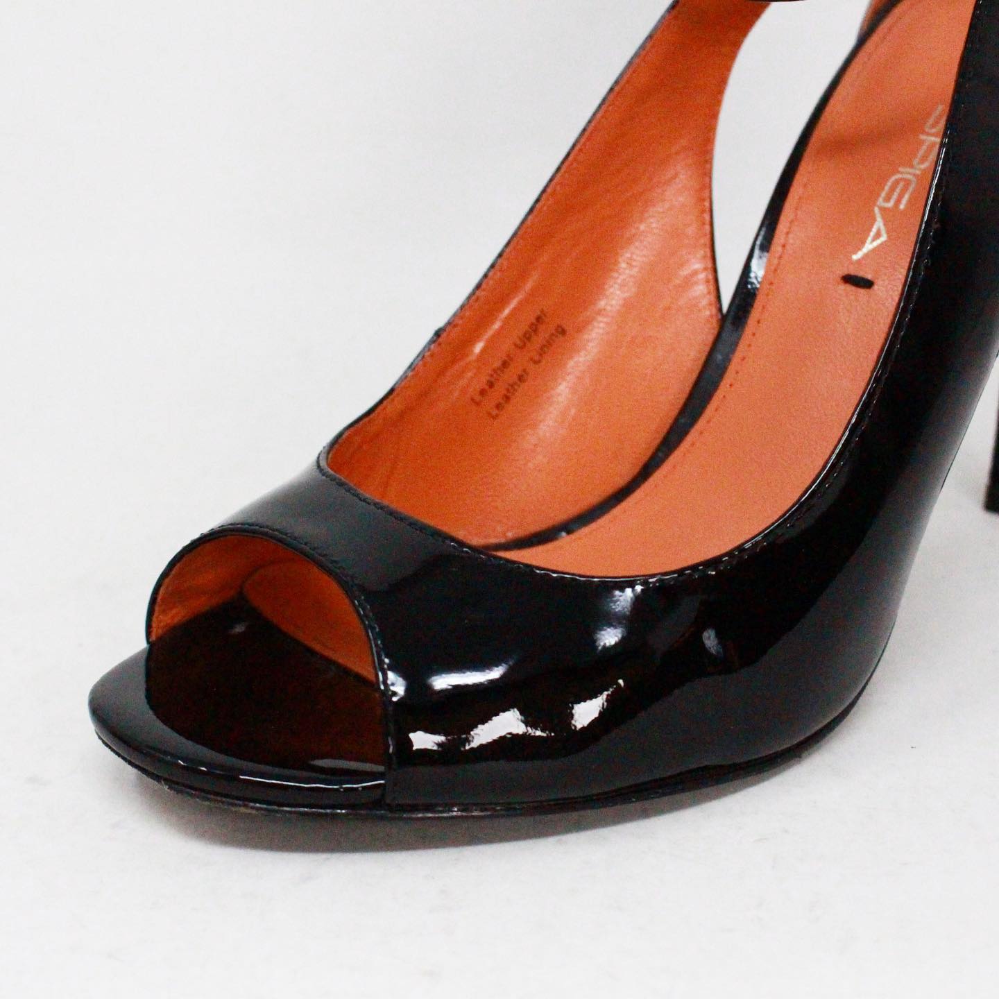 VIA SPIGA Black Patent Leather Strap Heels (US 6.5 EU 36.5) item #40770