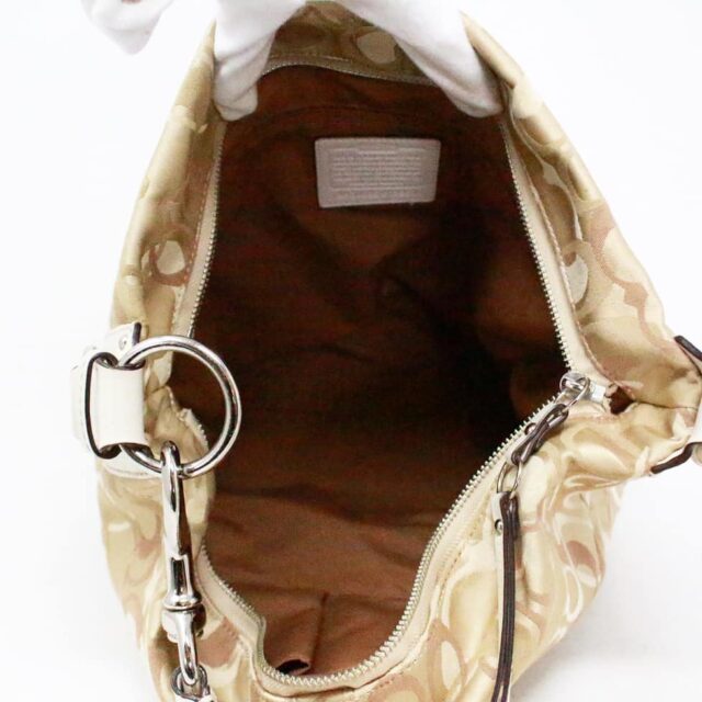 COACH Beige Canvas and Leather Carly Hobo Bag item 41076 e