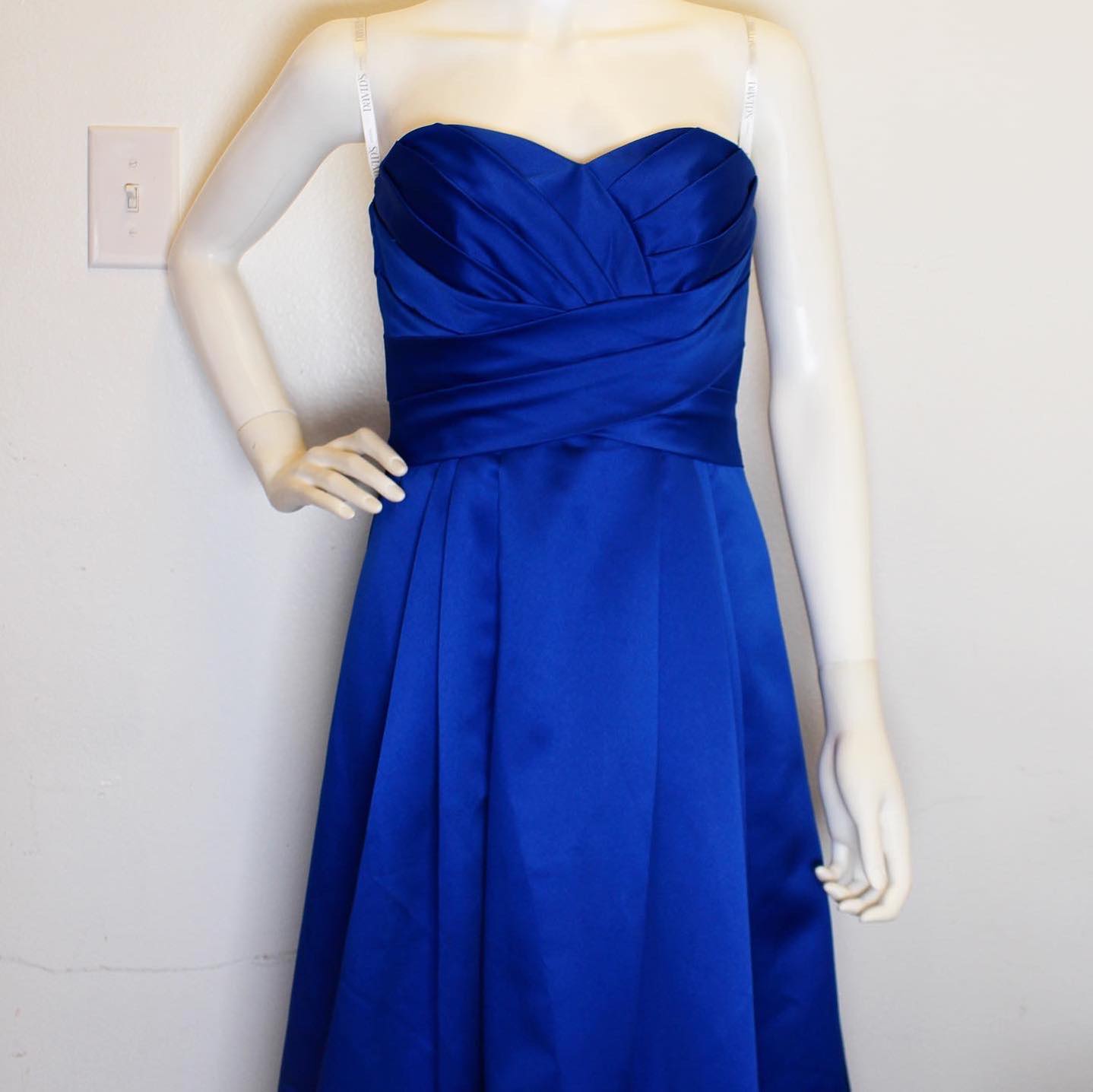 DAVIDS BRIDAL 41524 Royal Blue Strapless Formal Dress Size 2 1