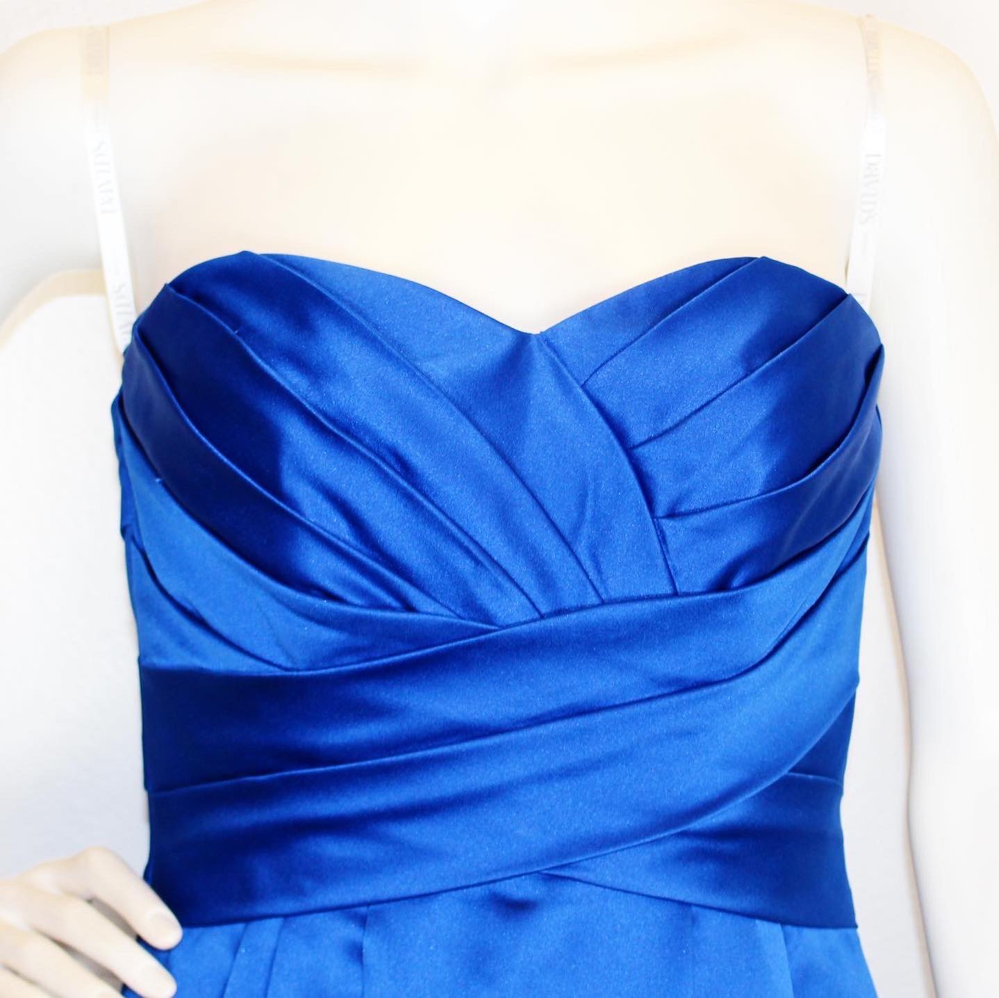 DAVIDS BRIDAL 41524 Royal Blue Strapless Formal Dress Size 2 3