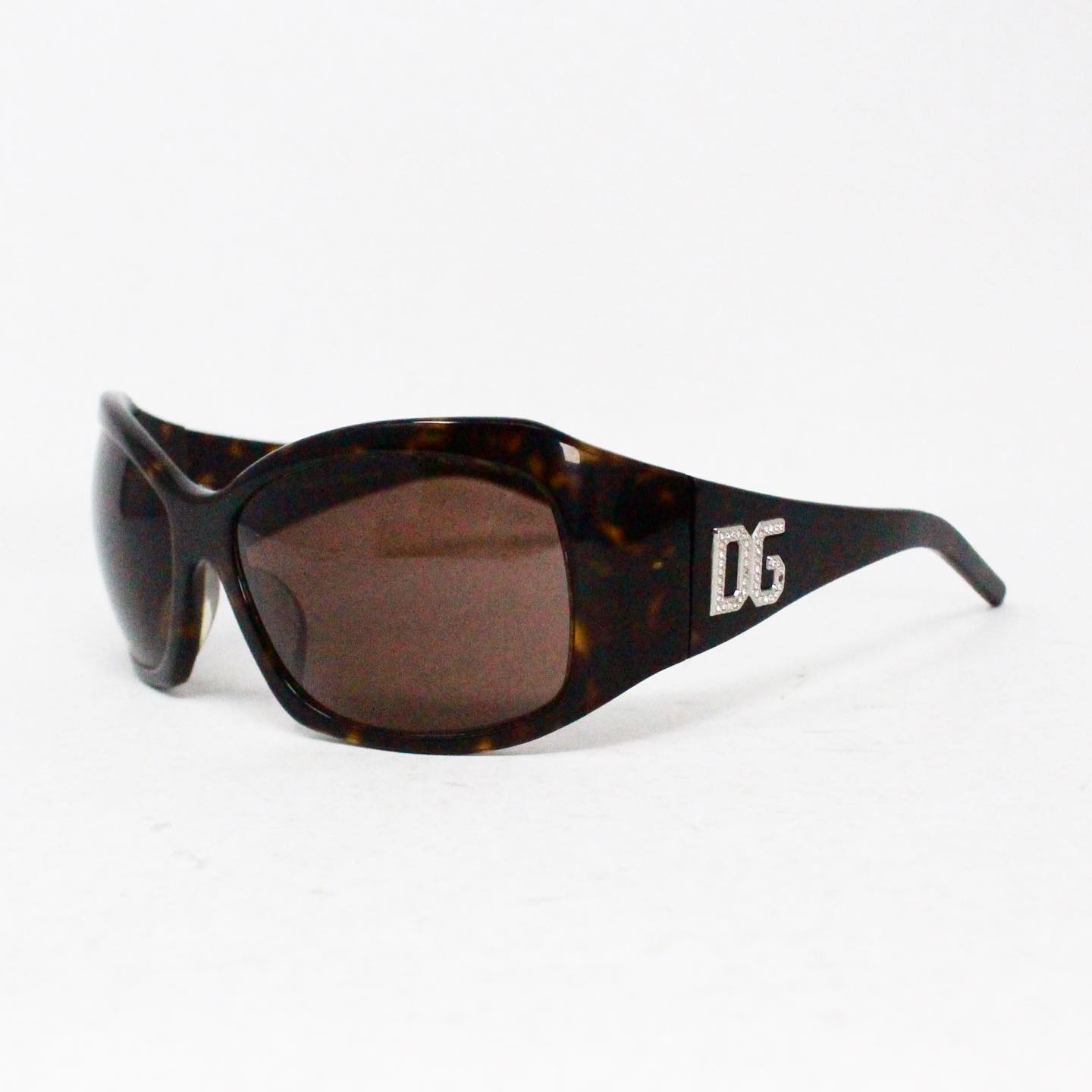 DOLCE GABANNA 41370 Black Tortoise Large Frame Sunglasses 1
