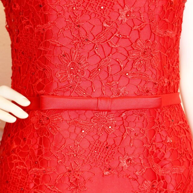 FASHION CLOTHING 41523 Red Lace Sleeveless Formal Dress Size 4 4