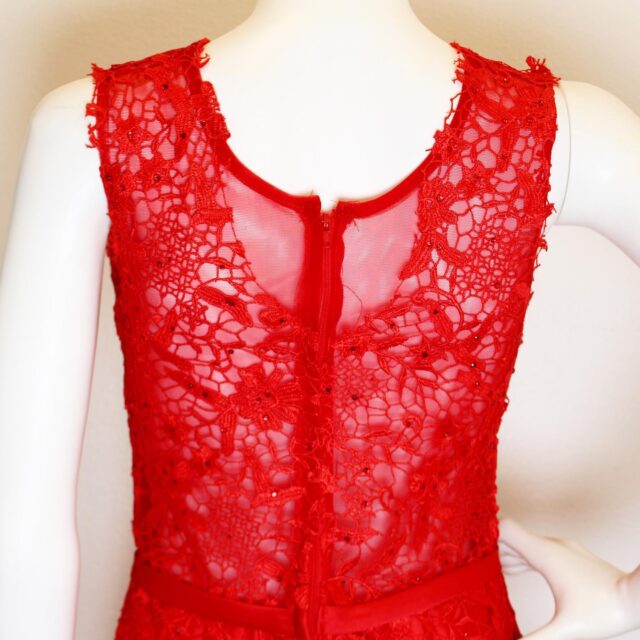 FASHION CLOTHING 41523 Red Lace Sleeveless Formal Dress Size 4 5