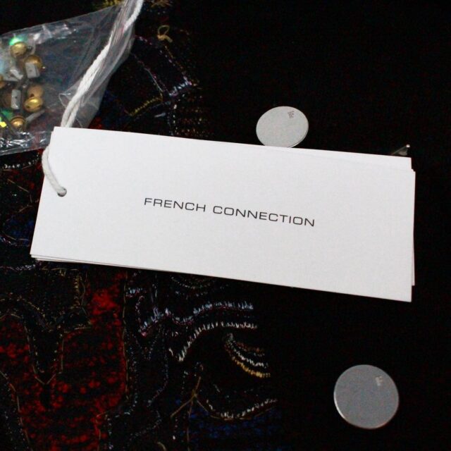 FRENCH CONNECTION Embroidered Black Denim Jacket Size 8 item 41036 h