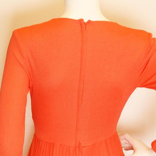 MISS ELLIETTE 41525 Orange Long Slevee Pleated Formal Dress Size 8 4