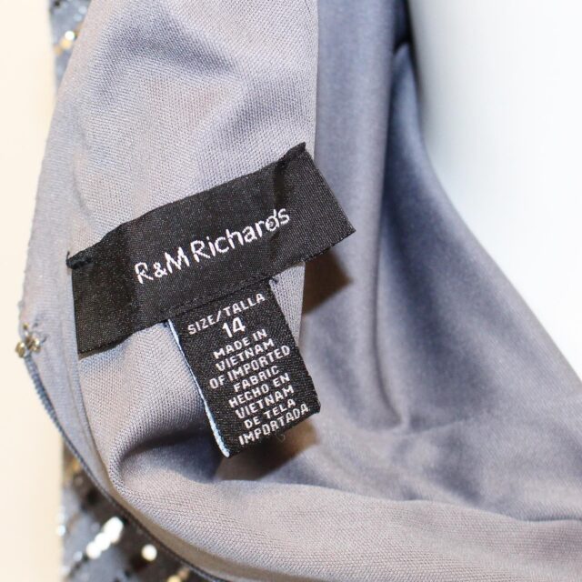 RM RICHARDS 41522 Silver Sequin Drape Dress Size 14 6