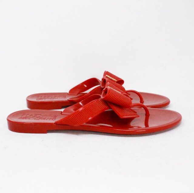 SALVATORE FERRAGAMO 41297 Red Jelly Flip Flop Sandals US 6 EU 36 2