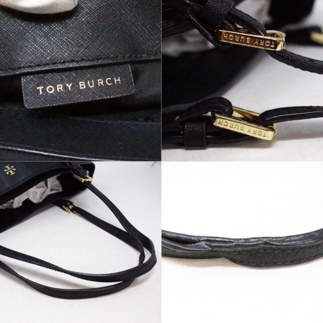 TORY BURCH 41384 Black Saffiano Leather Tote Bag 5