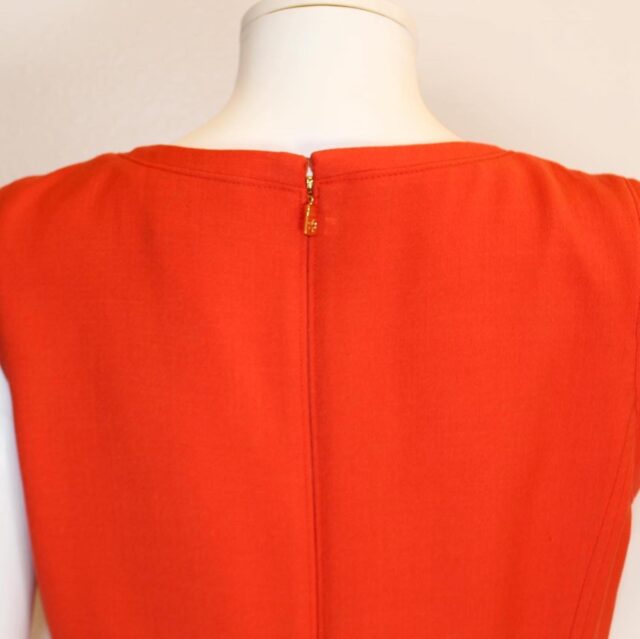 TORY BURCH 41485 Orange Zip Up Sleeveless Dress Size 10 4