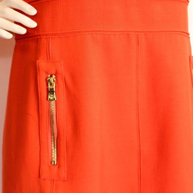TORY BURCH 41485 Orange Zip Up Sleeveless Dress Size 10 5