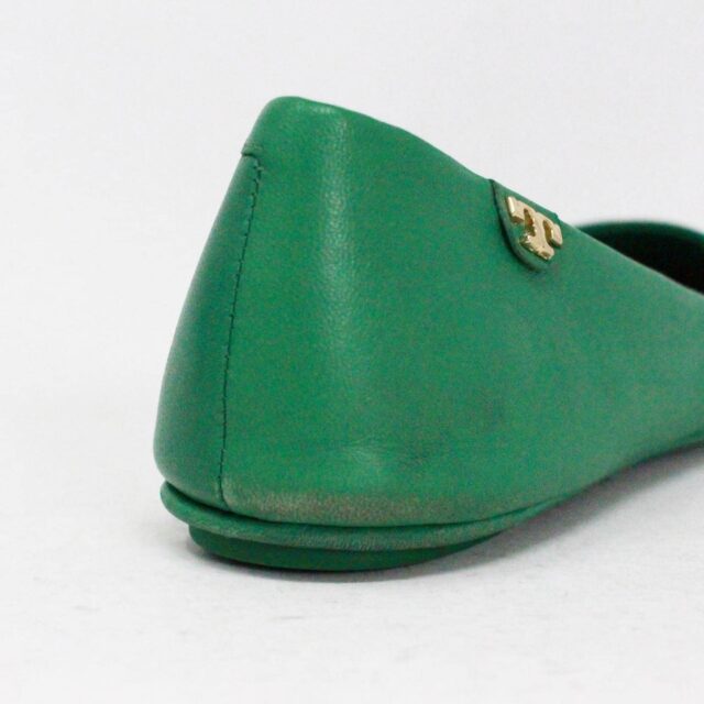TORY BURCH Emerald Stone Soft Nappa Leather Travel Ballet Flats US 8 EU 38 item 41096 f