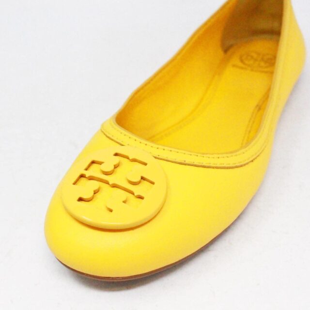 TORY BURCH Sunshine Yellow Abby Ballet Tumbled Leather Flats US 8 EU 38 item 41095 e