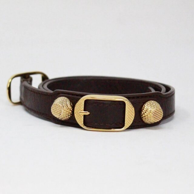 BALENCIAGA #41640 Classic Wrap Bracelet Brown Leather 1