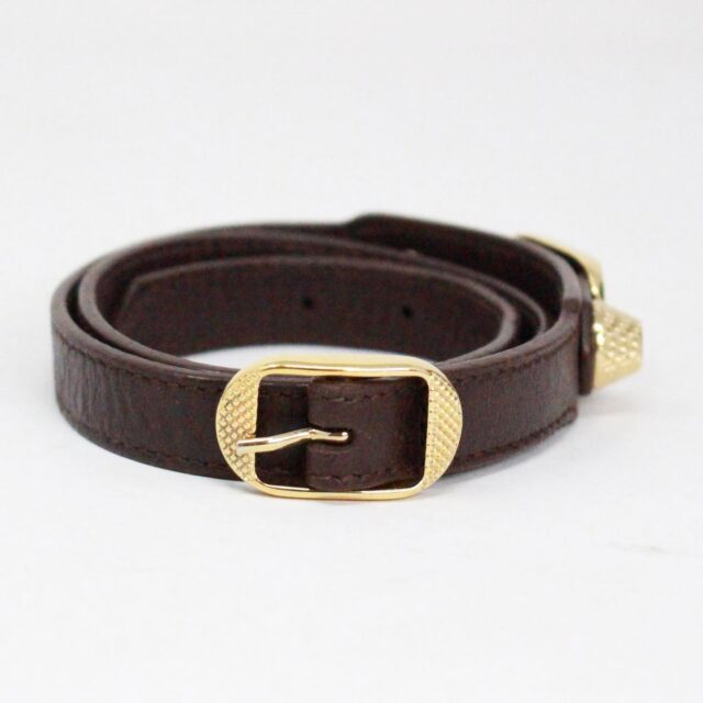 BALENCIAGA #41640 Classic Wrap Bracelet Brown Leather 2