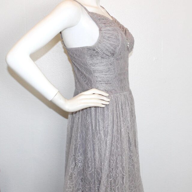 BETSEY JOHNSON #41526 Gray Long Dress Womens (Size 4) 3