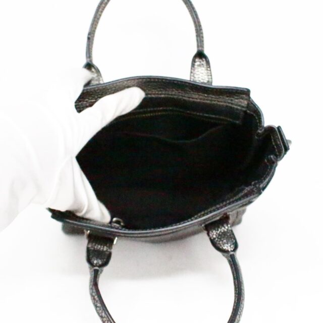 COACH #42100 Grey Metallic Pebbled Leather Mini Handbag 6