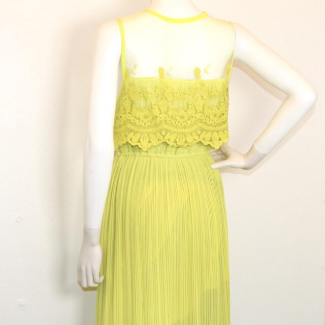 DARLING #41749 Neon Yellow Green Long Dress Womens (Size L) 2