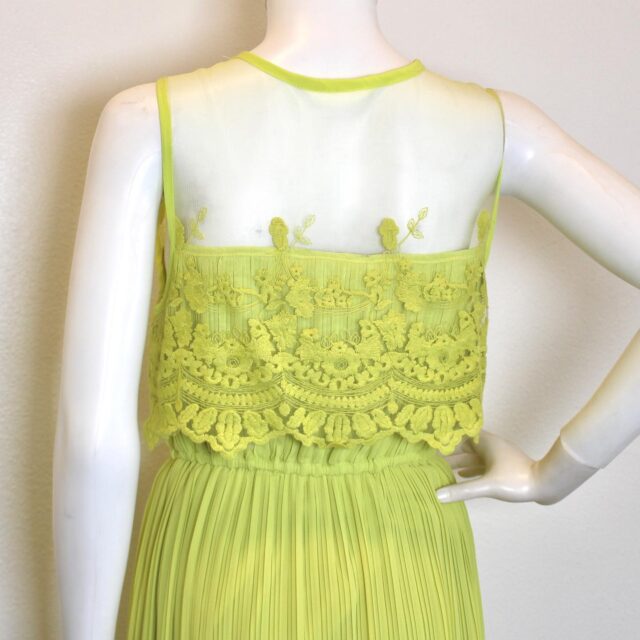 DARLING #41749 Neon Yellow Green Long Dress Womens (Size L) 4